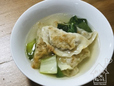 餃子リメイクの中華スープ